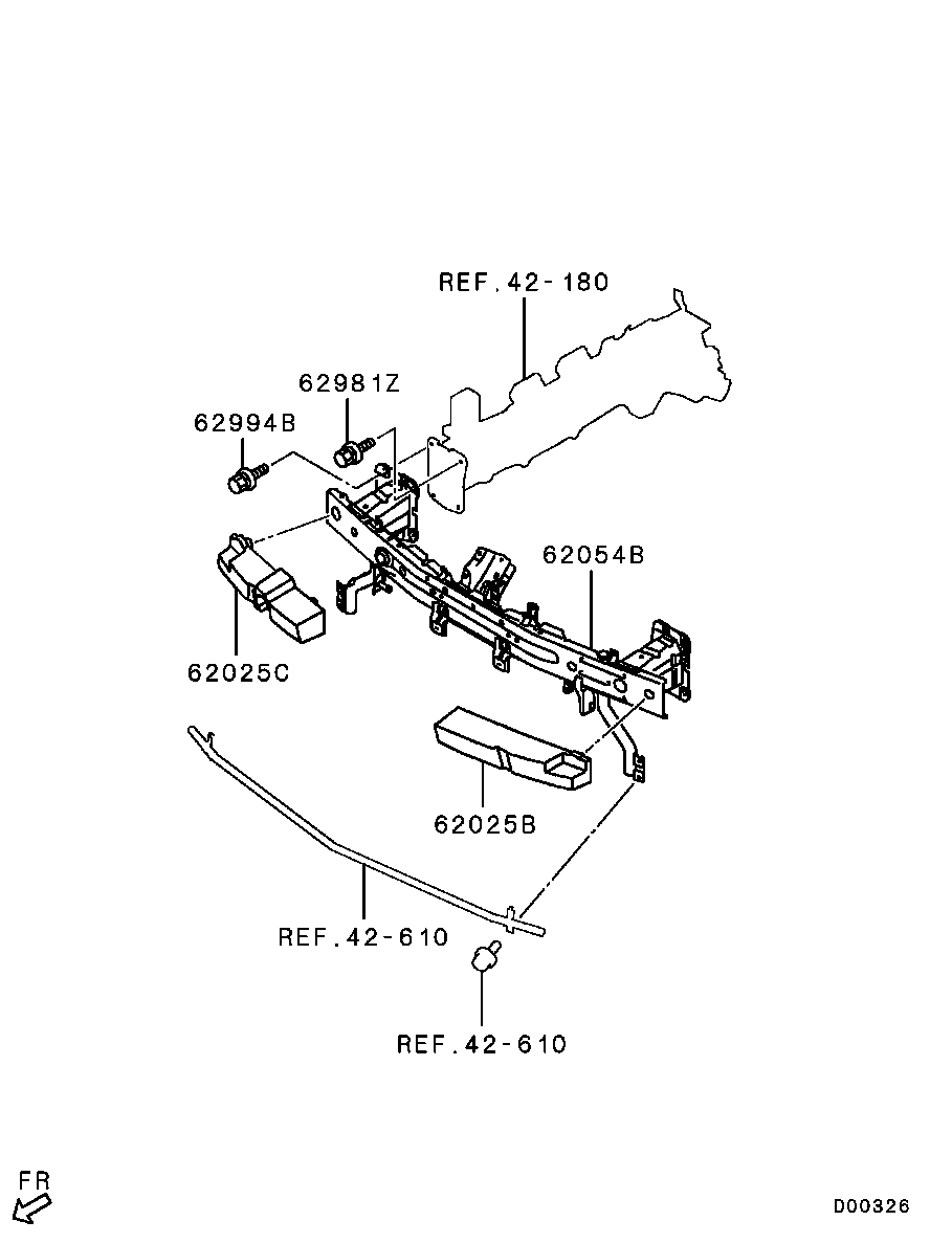 Усилитель переднего бампера для Мицубиси Лансер 2011-2015