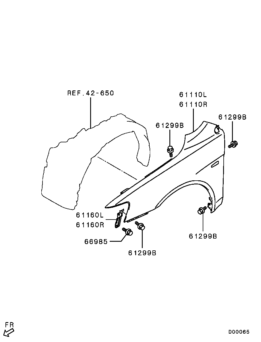 Крыло переднее левое для Мицубиси Лансер 2011-2015