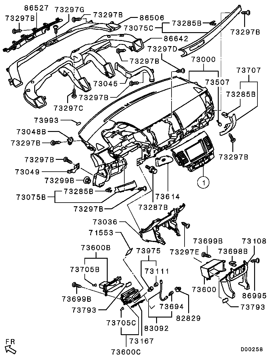 Приборная панель для Мицубиси Лансер 2011-2015