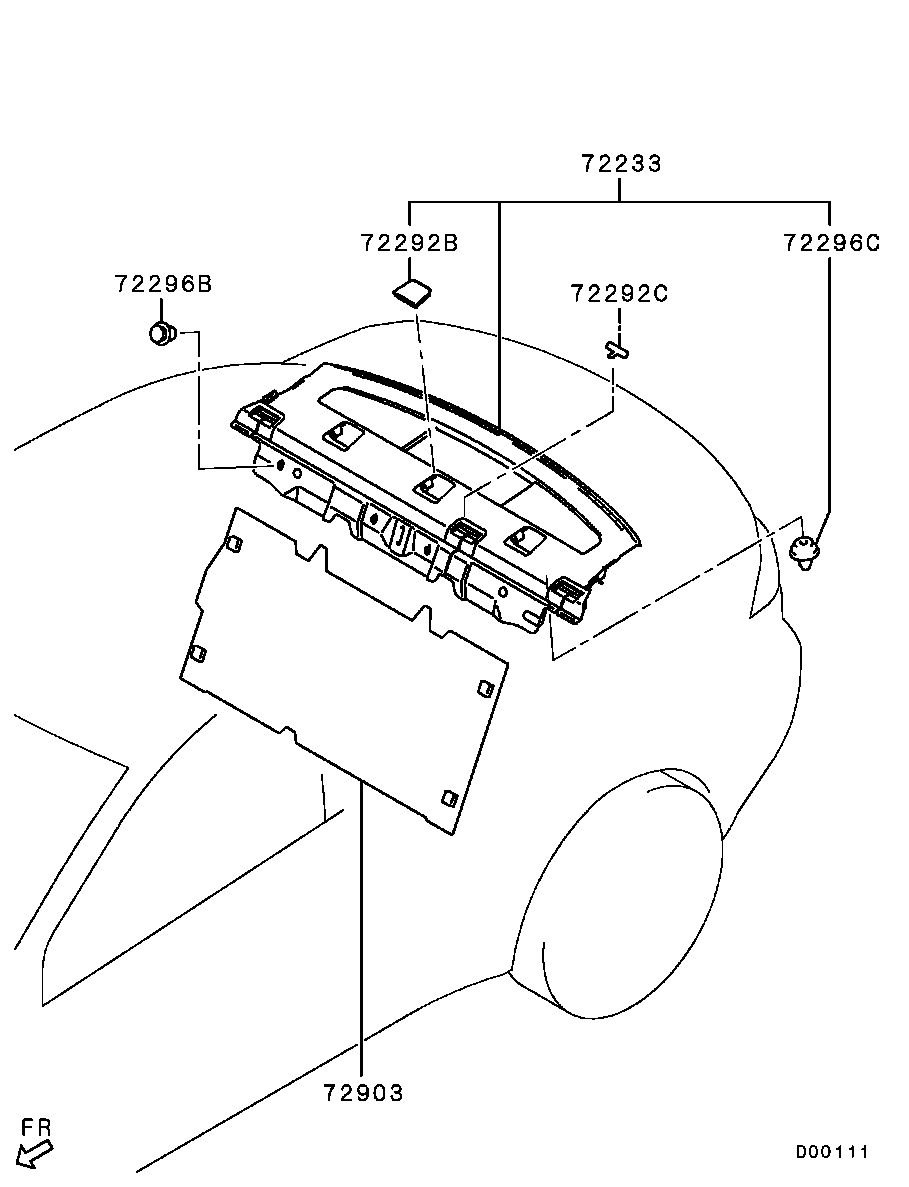 Полка багажника, шторка для Мицубиси Лансер 2011-2015