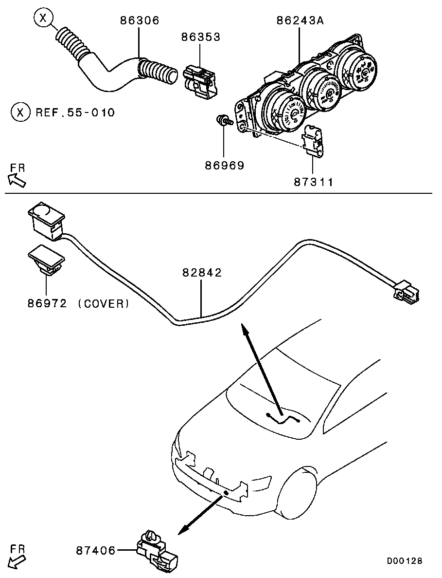 Панель климатической системы для Мицубиси Лансер 2011-2015