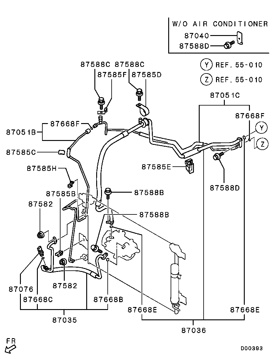 Трубка компрессора кондиционера для Мицубиси Лансер 2011-2015
