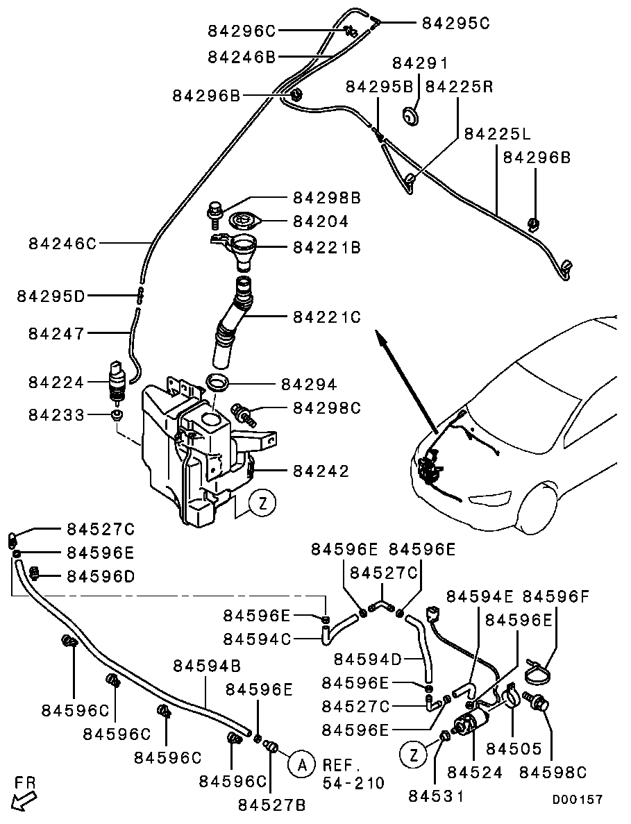 Бачок стеклоочистителей для Мицубиси Лансер 2011-2015