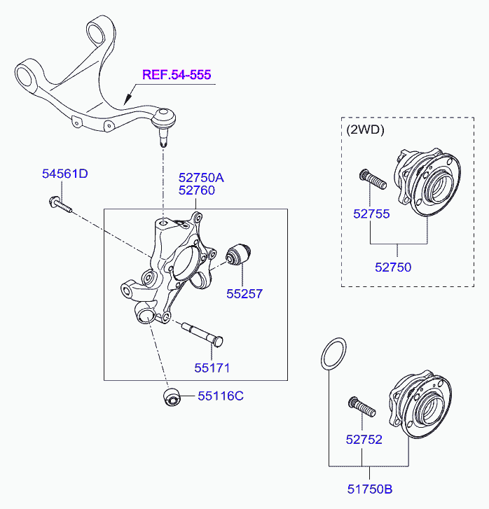 Ступица задняя для Хендай Санта Фе 2010-2012