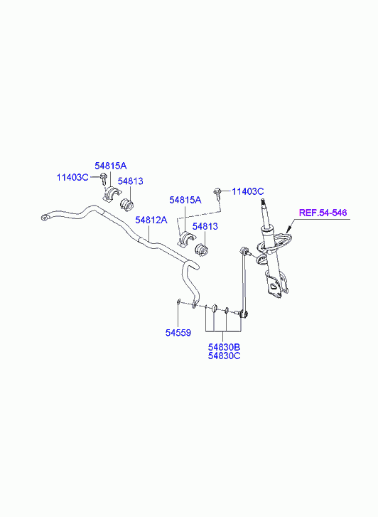 Стабилизатор передний для Хендай Санта Фе 2010-2012
