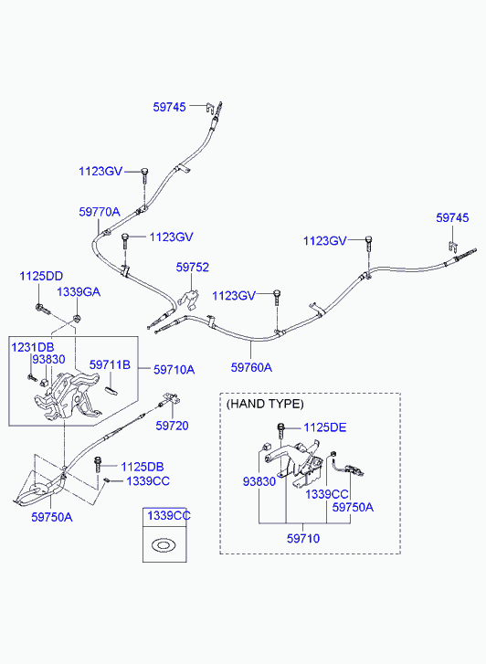 Рычаг стояночного, ручного тормоза для Хендай Санта Фе 2010-2012