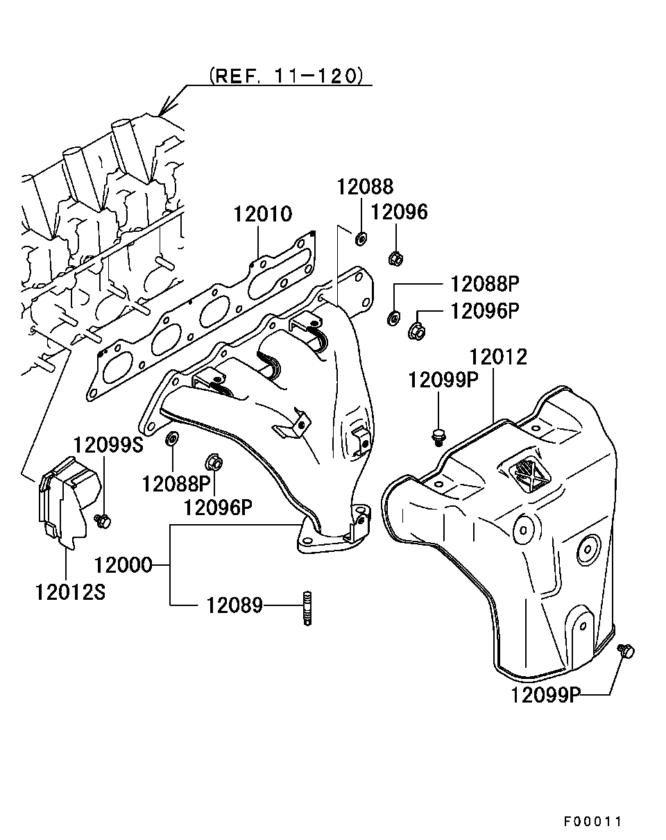 Коллектор выпускной для Мицубиси Галант 1996-2006