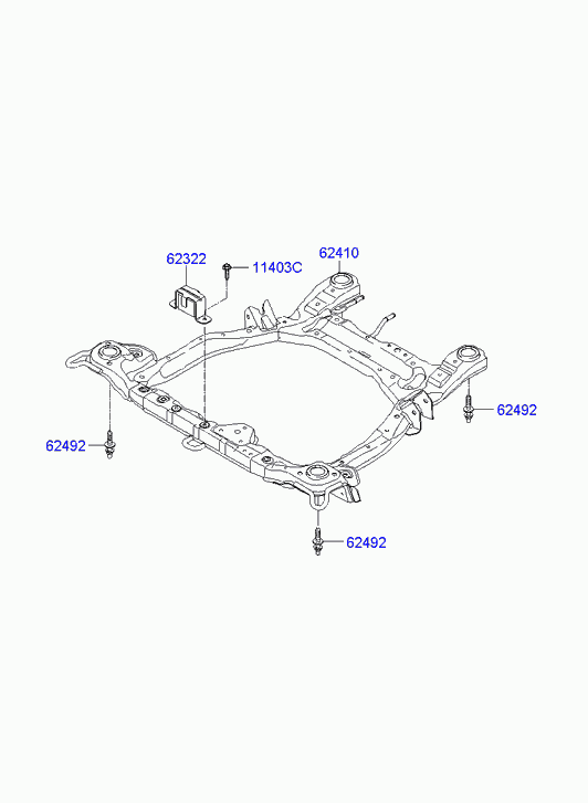 Подрамник передний, балка для Хендай Санта Фе 2010-2012
