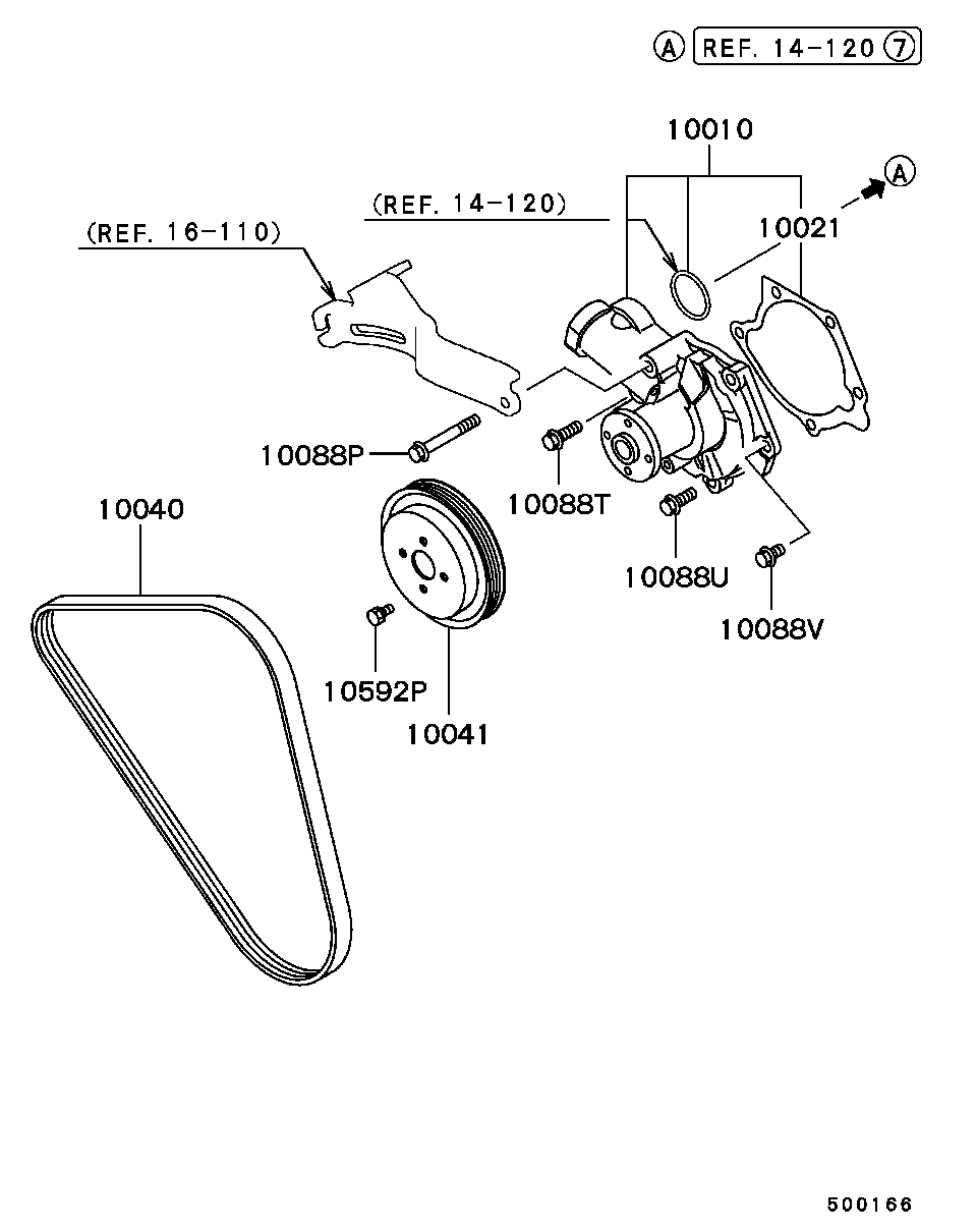 Ролик помпы для Мицубиси Галант 1996-2006