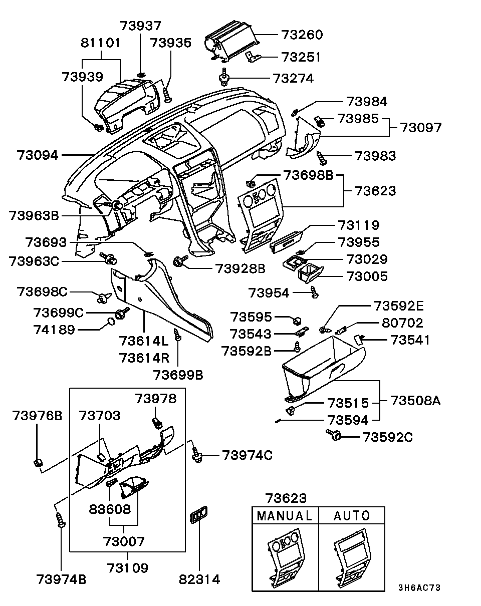 Приборная панель для Мицубиси Галант 1996-2006