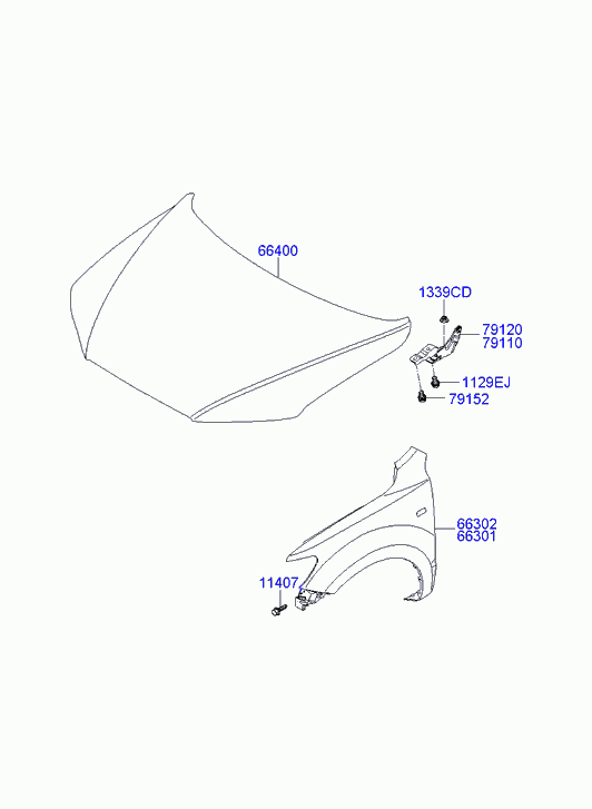 Крыло переднее правое для Хендай Санта Фе 2010-2012
