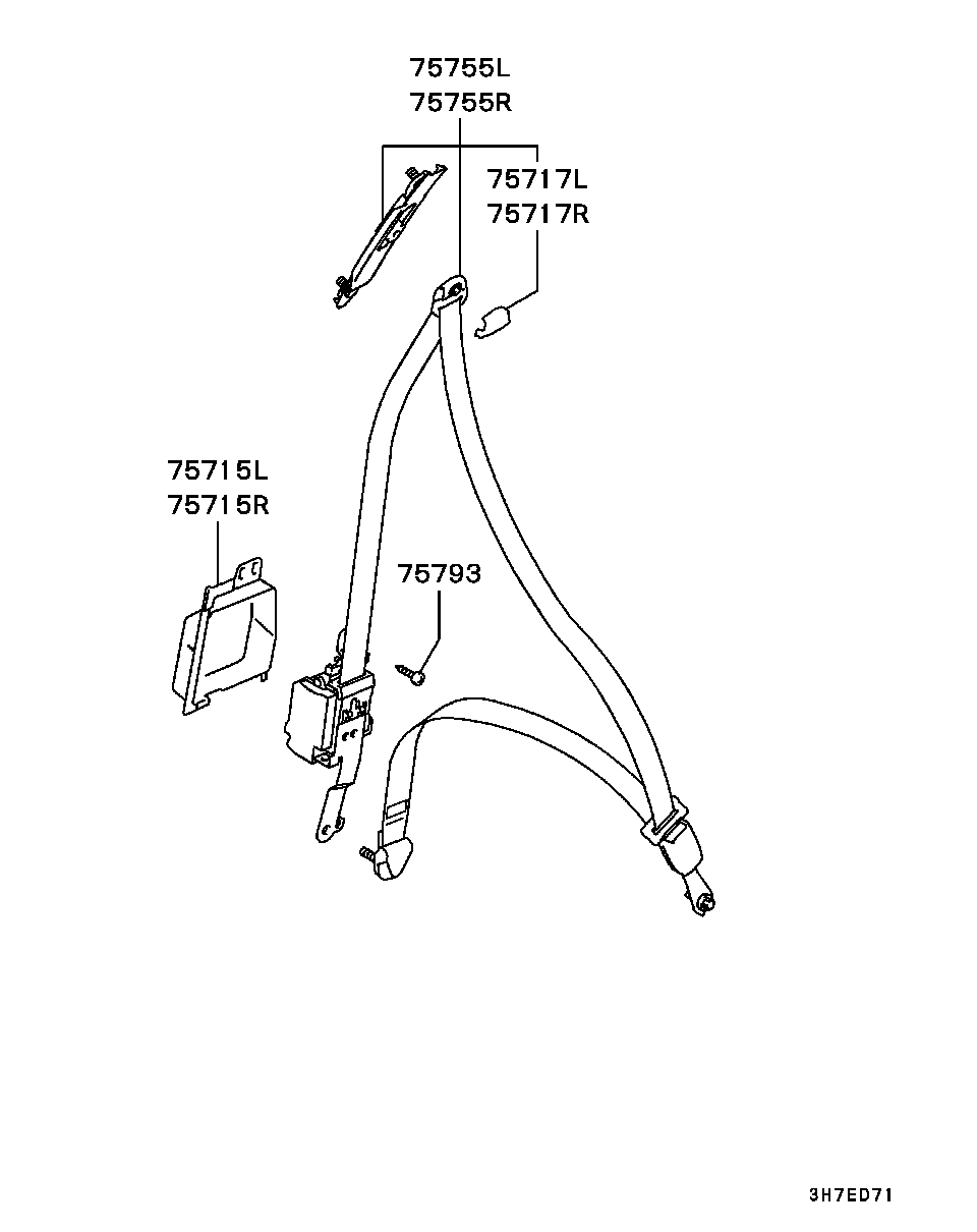 Ремень безопасности водителя для Мицубиси Галант 1996-2006