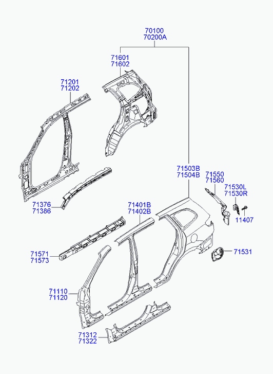 Крыло заднее правое для Хендай Санта Фе 2010-2012