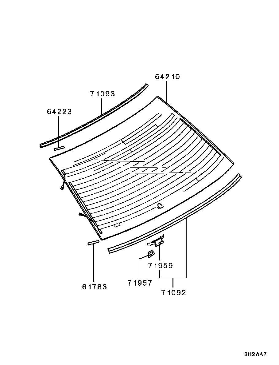 Стекло заднее для Мицубиси Галант 1996-2006