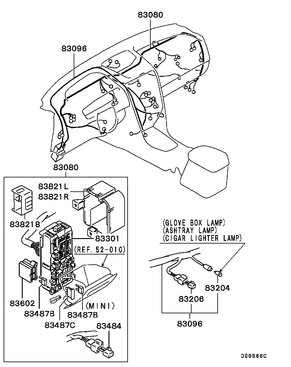 Блок предохранителей для Мицубиси Галант 1996-2006