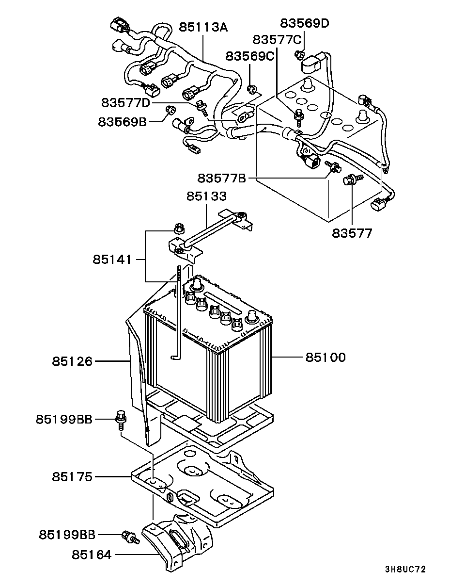 Аккумулятор для Мицубиси Галант 1996-2006