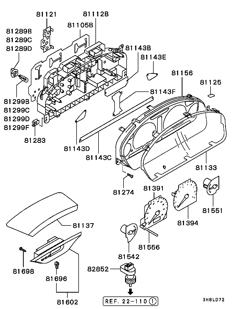 Щиток приборов для Мицубиси Галант 1996-2006