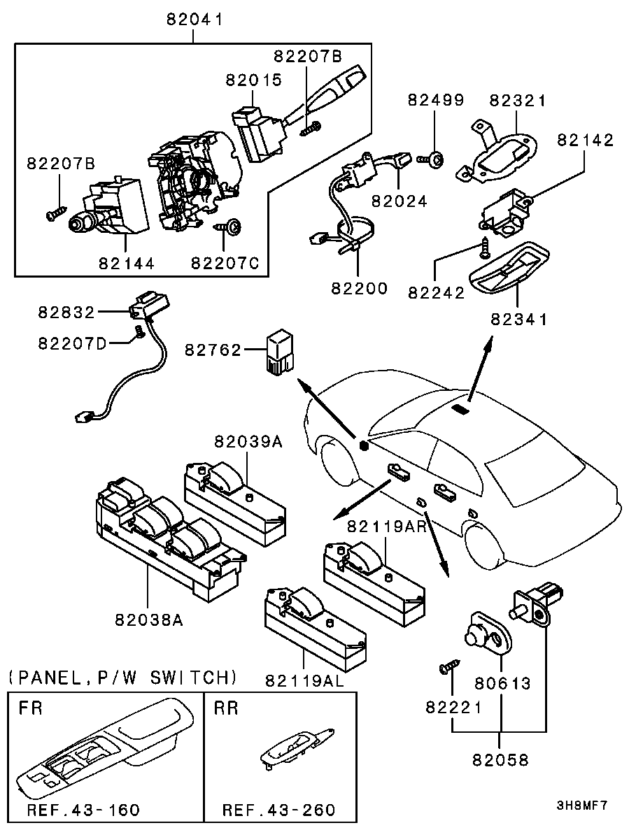 Подрулевой переключатель стеклоочистителя для Мицубиси Галант 1996-2006