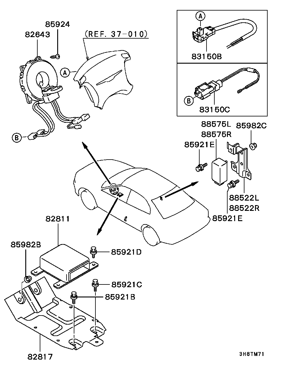 Контактная группа руля для Мицубиси Галант 1996-2006