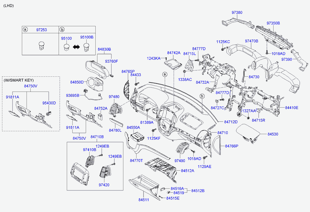 Перчаточный ящик, бардачок для Хендай Санта Фе 2010-2012