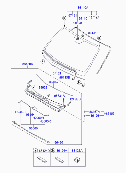 Лобовое стекло для Хендай Санта Фе 2010-2012