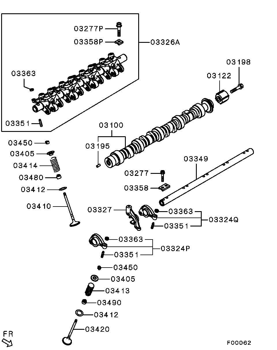 Впускной распредвал для Мицубиси Галант 2003-2008