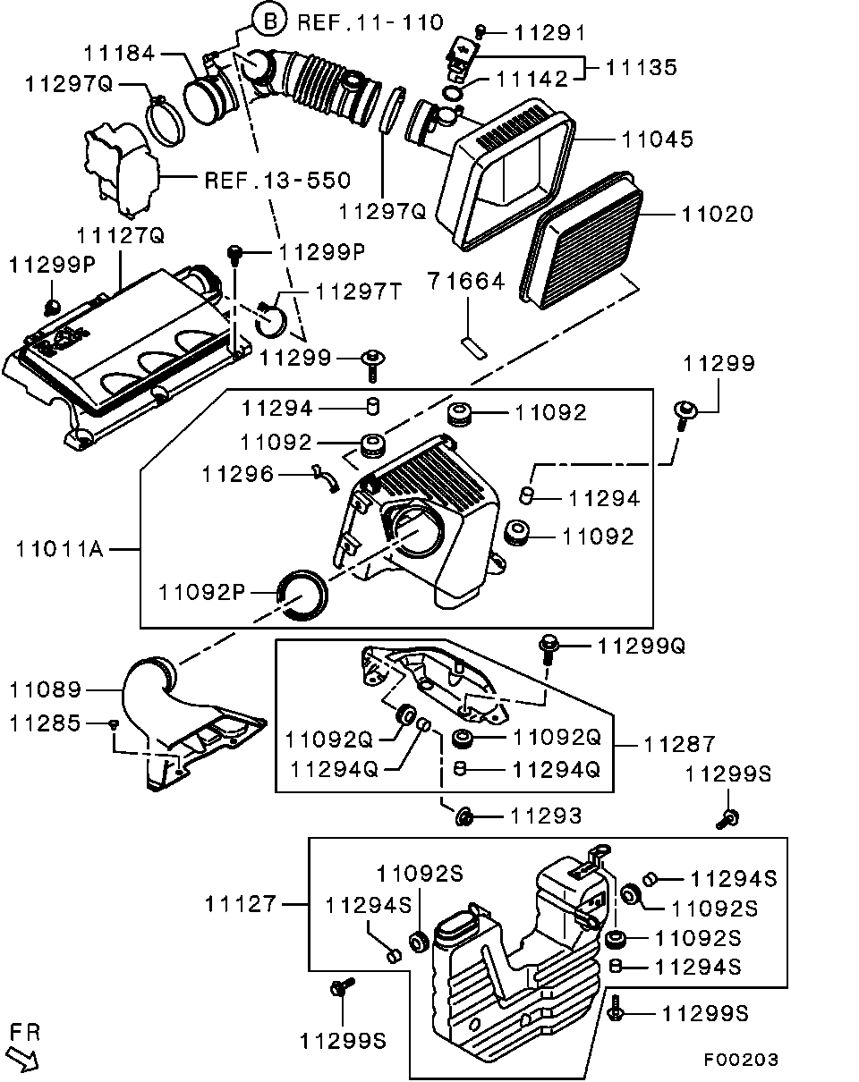 Фильтр воздушный-моторный для Мицубиси Галант 2003-2008