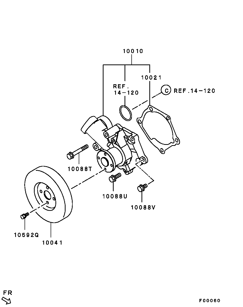 Помпа водяная для Мицубиси Галант 2003-2008