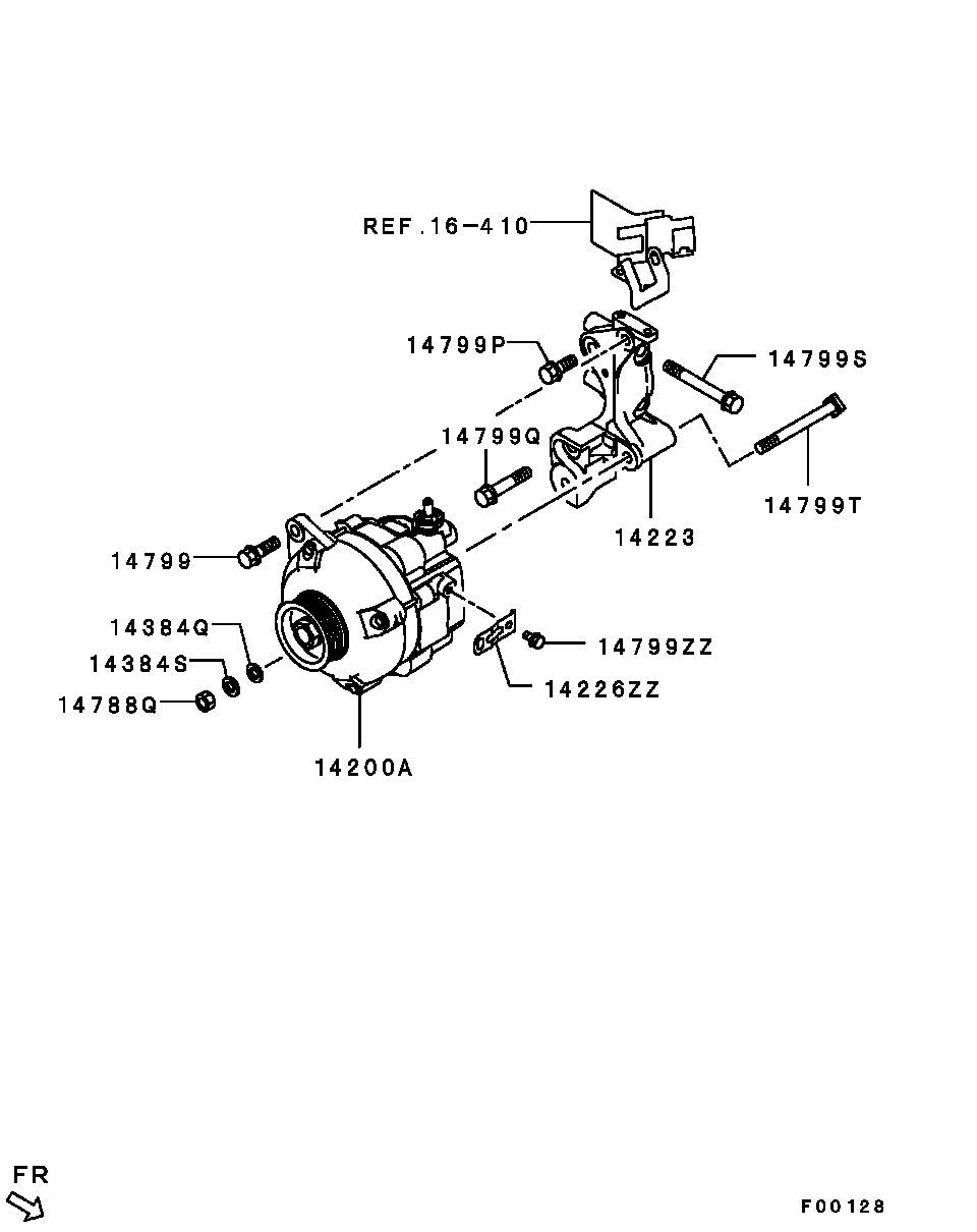 Генератор в сборе для Мицубиси Галант 2003-2008