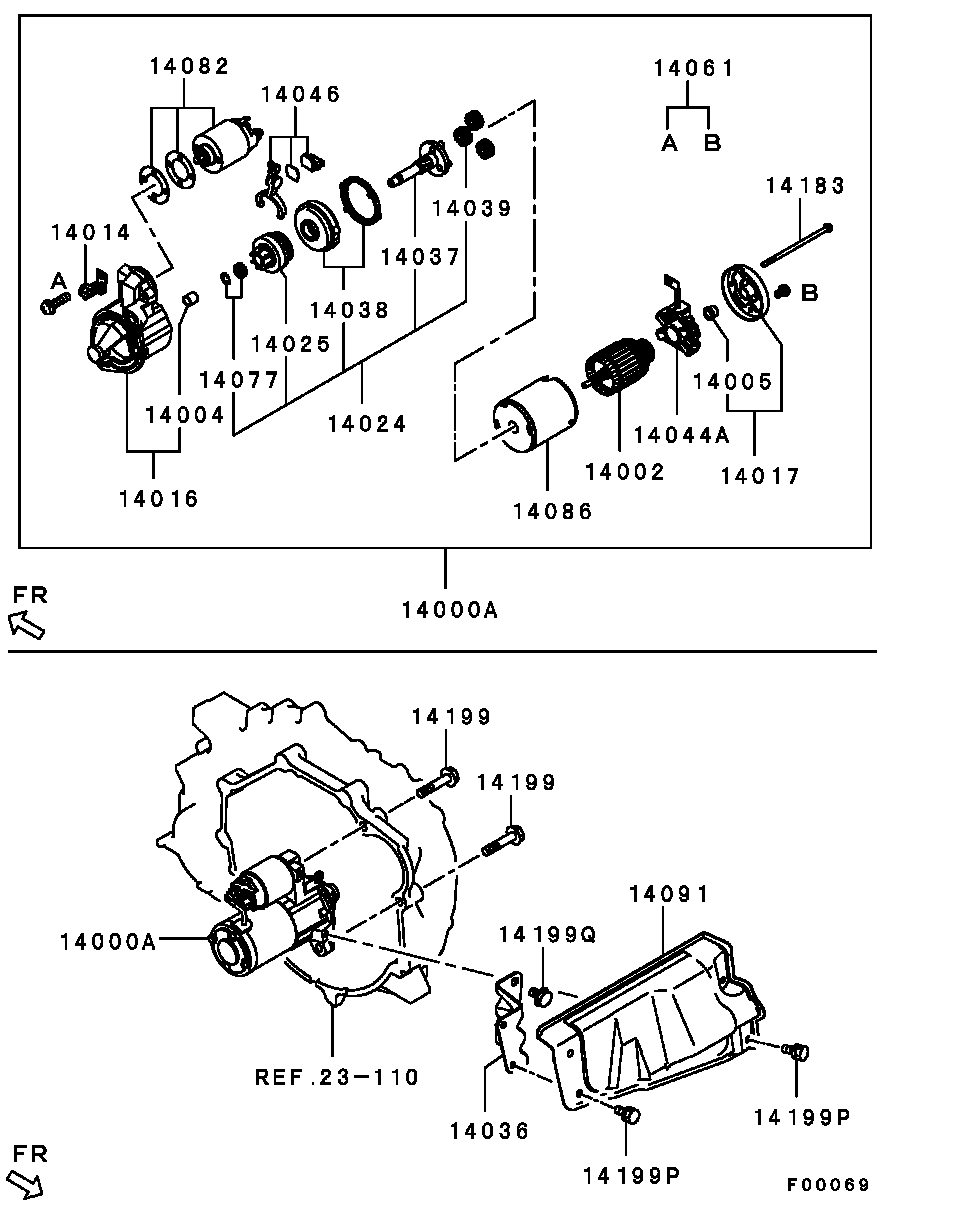 Стартер в сборе для Мицубиси Галант 2003-2008