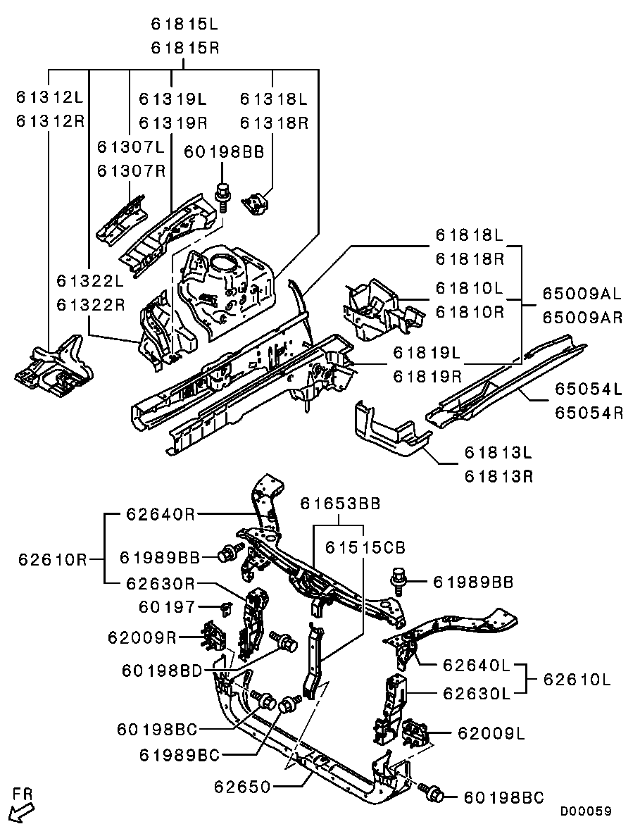 Панель передняя-телевизор для Мицубиси Галант 2003-2008