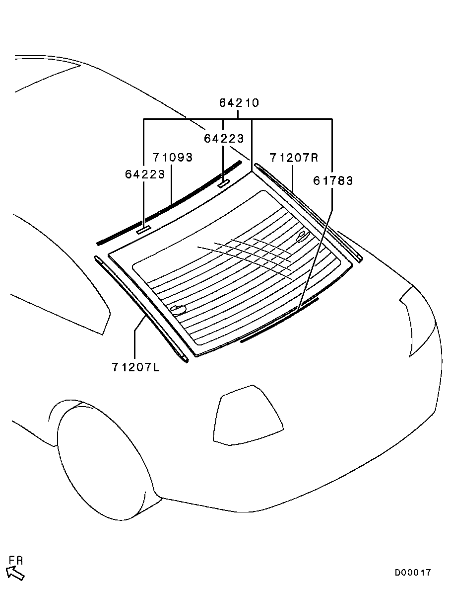 Стекло заднее для Мицубиси Галант 2003-2008