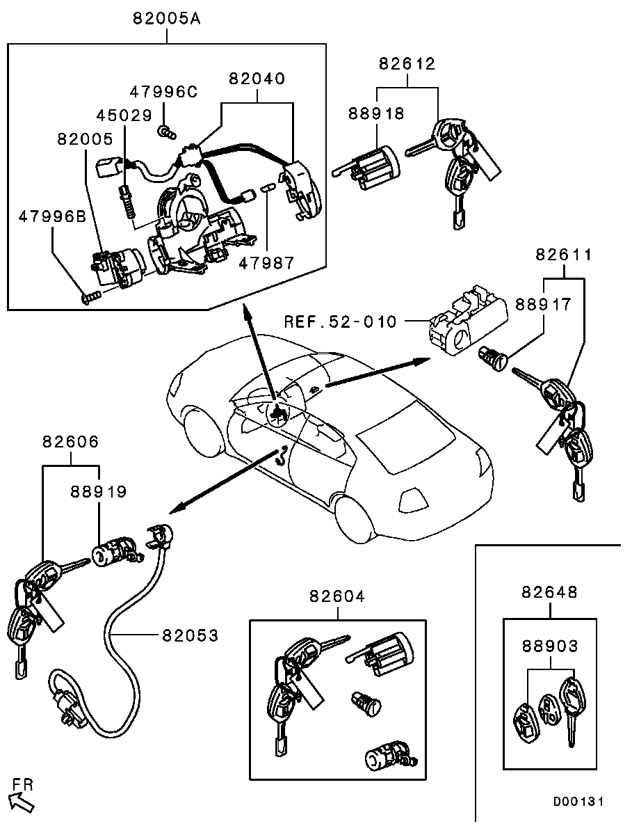 Комплект ключей для Мицубиси Галант 2003-2008