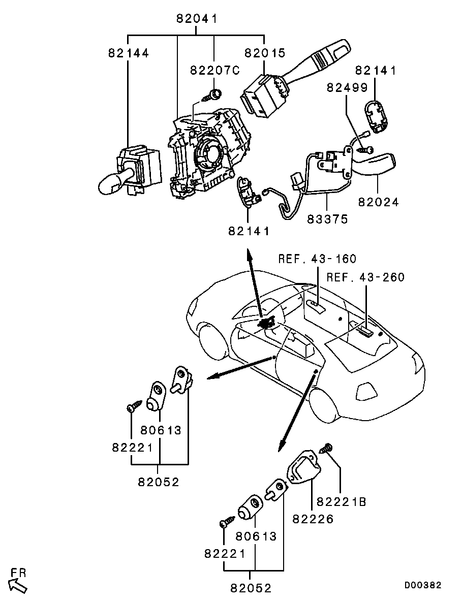 Подрулевой переключатель внешнего света для Мицубиси Галант 2003-2008