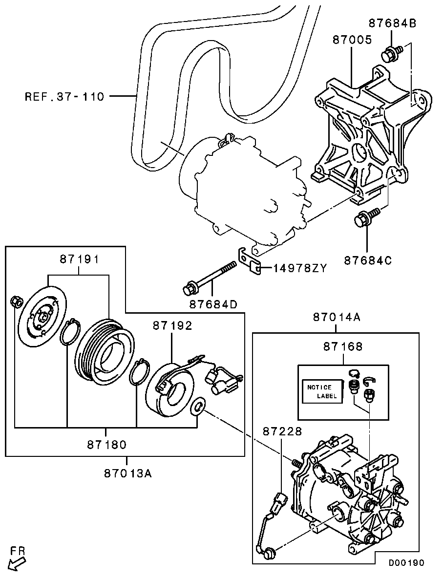 Компрессор кондиционера для Мицубиси Галант 2003-2008