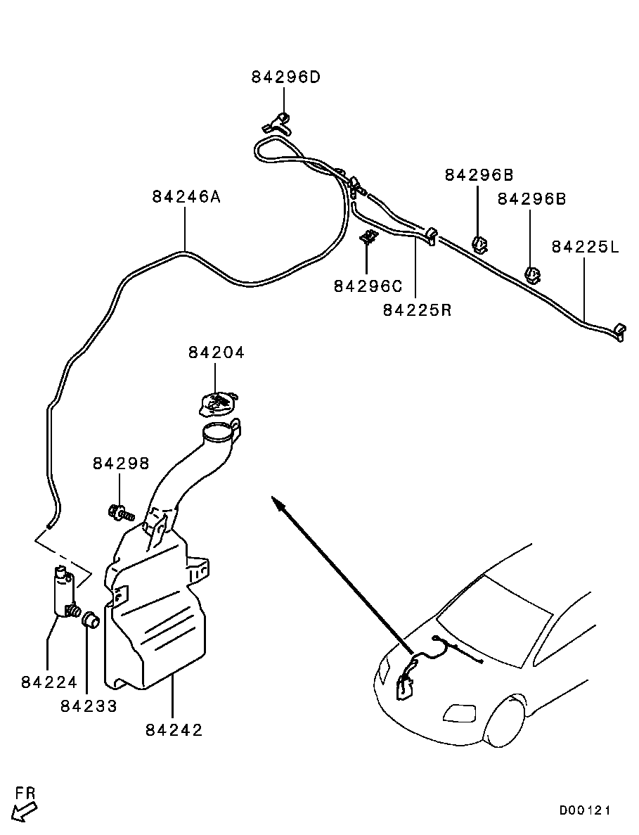 Бачок стеклоочистителей для Мицубиси Галант 2003-2008