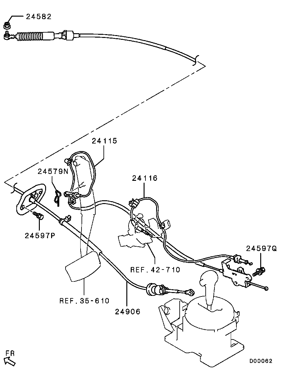Трос переключения скоростей для Мицубиси Галант 2003-2008 