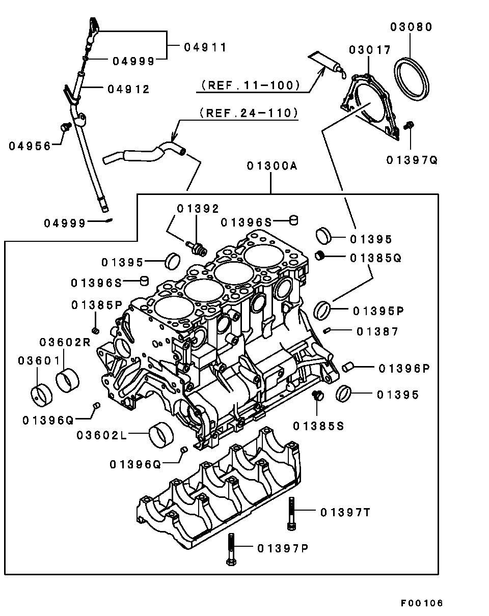 Блок цилиндров в сборе для Мицубиси Аутлендер 2002-2008