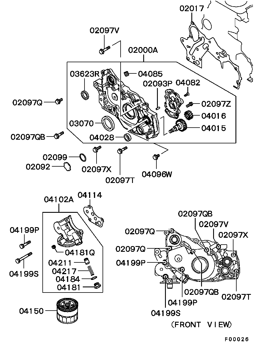 Масляный насос для Мицубиси Аутлендер 2002-2008