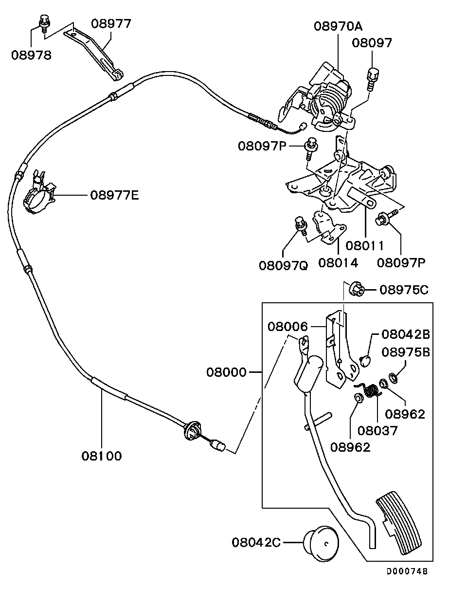 Педаль газа для Мицубиси Аутлендер 2002-2008
