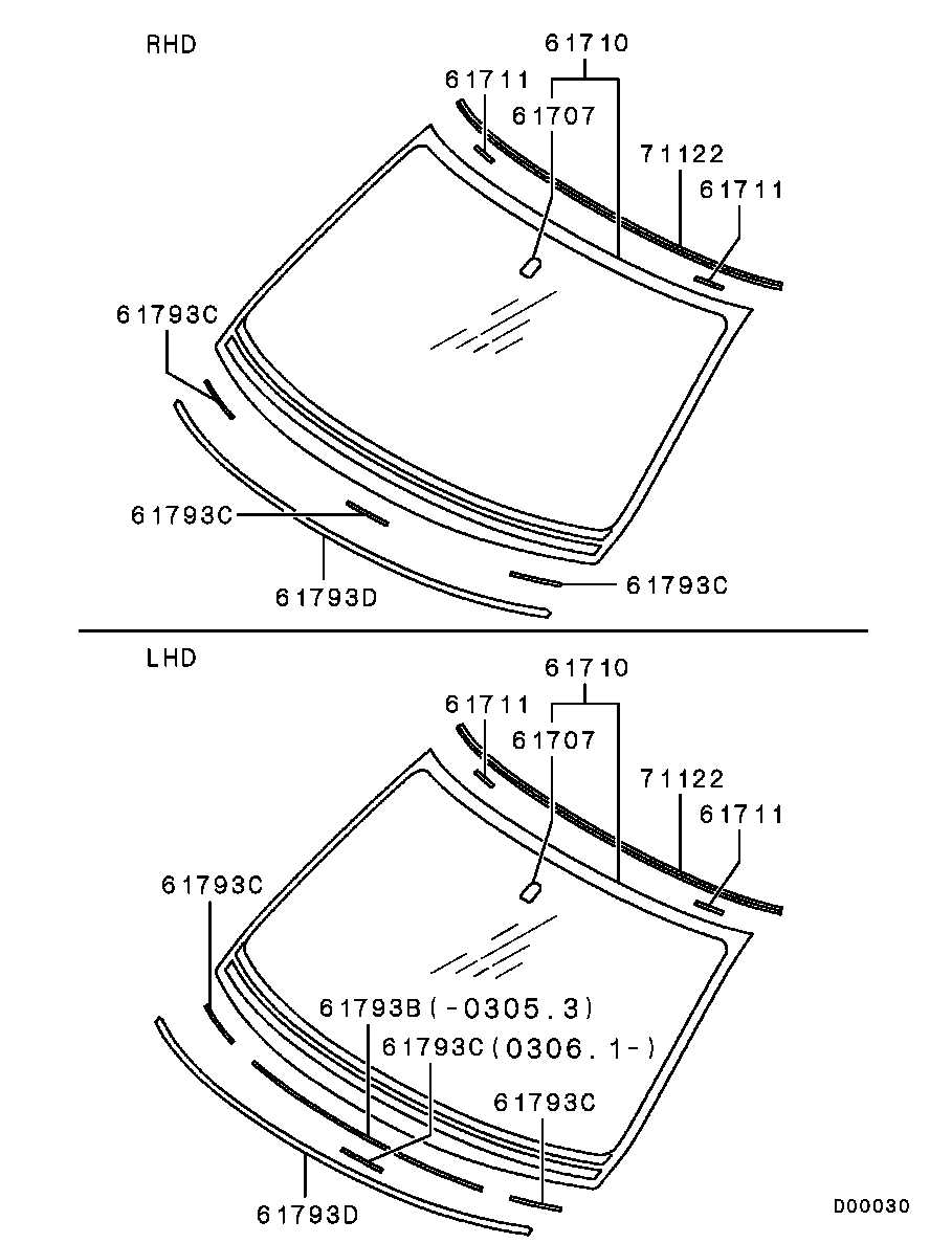 Лобовое стекло для Мицубиси Аутлендер 2002-2008