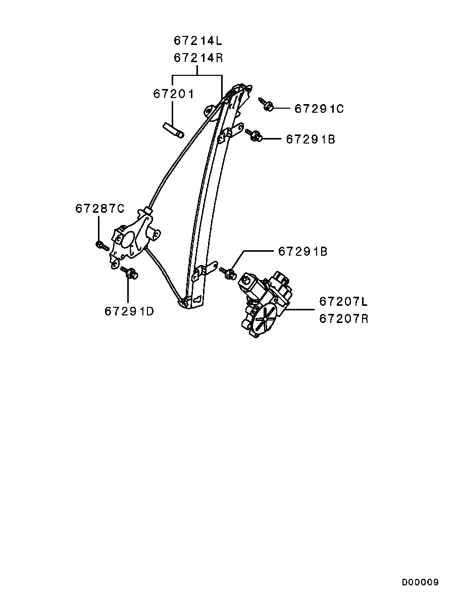 Мотор стеклоподъемника переднего правого для Мицубиси Аутлендер 2002-2008