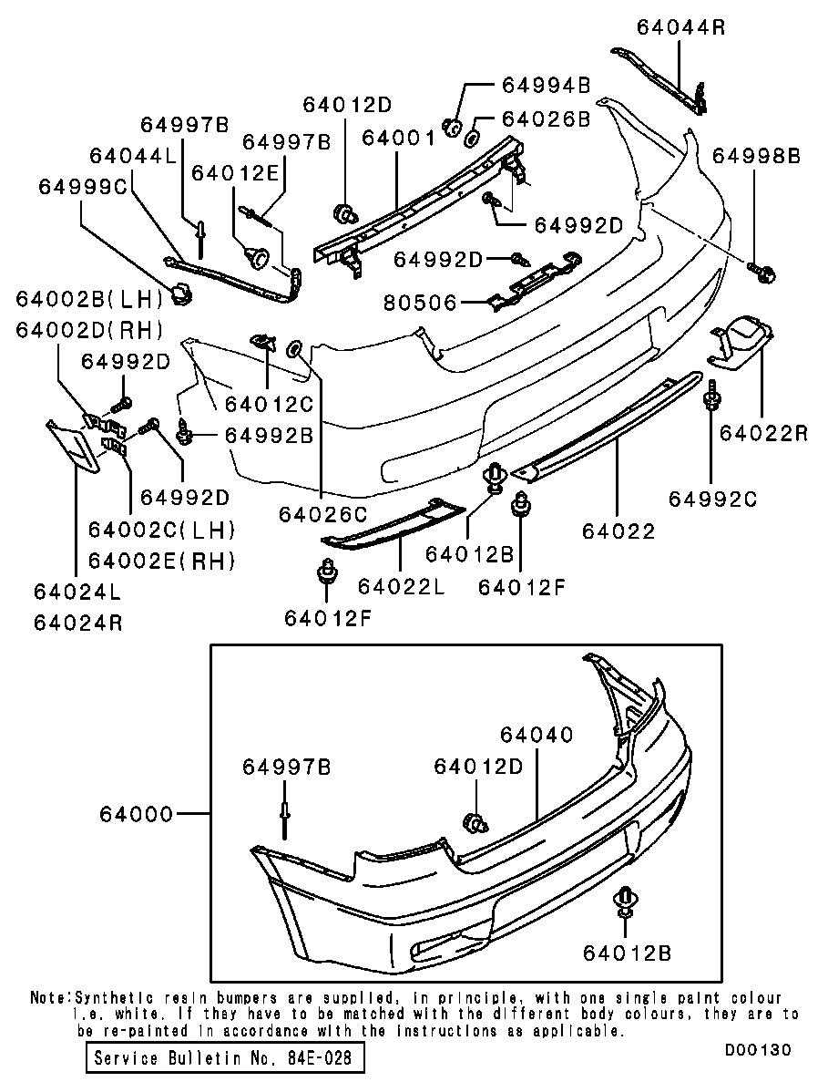 Усилитель заднего бампера для Мицубиси Аутлендер 2002-2008