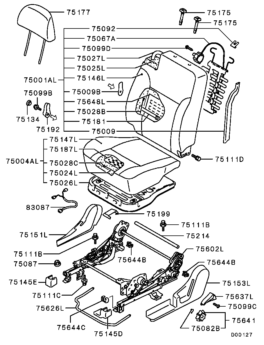 Подушка сиденья водителя для Мицубиси Аутлендер 2002-2008