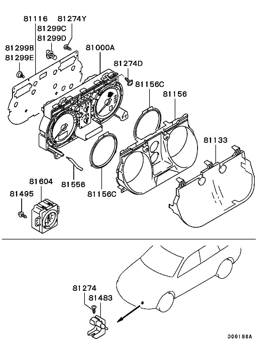 Щиток приборов для Мицубиси Аутлендер 2002-2008