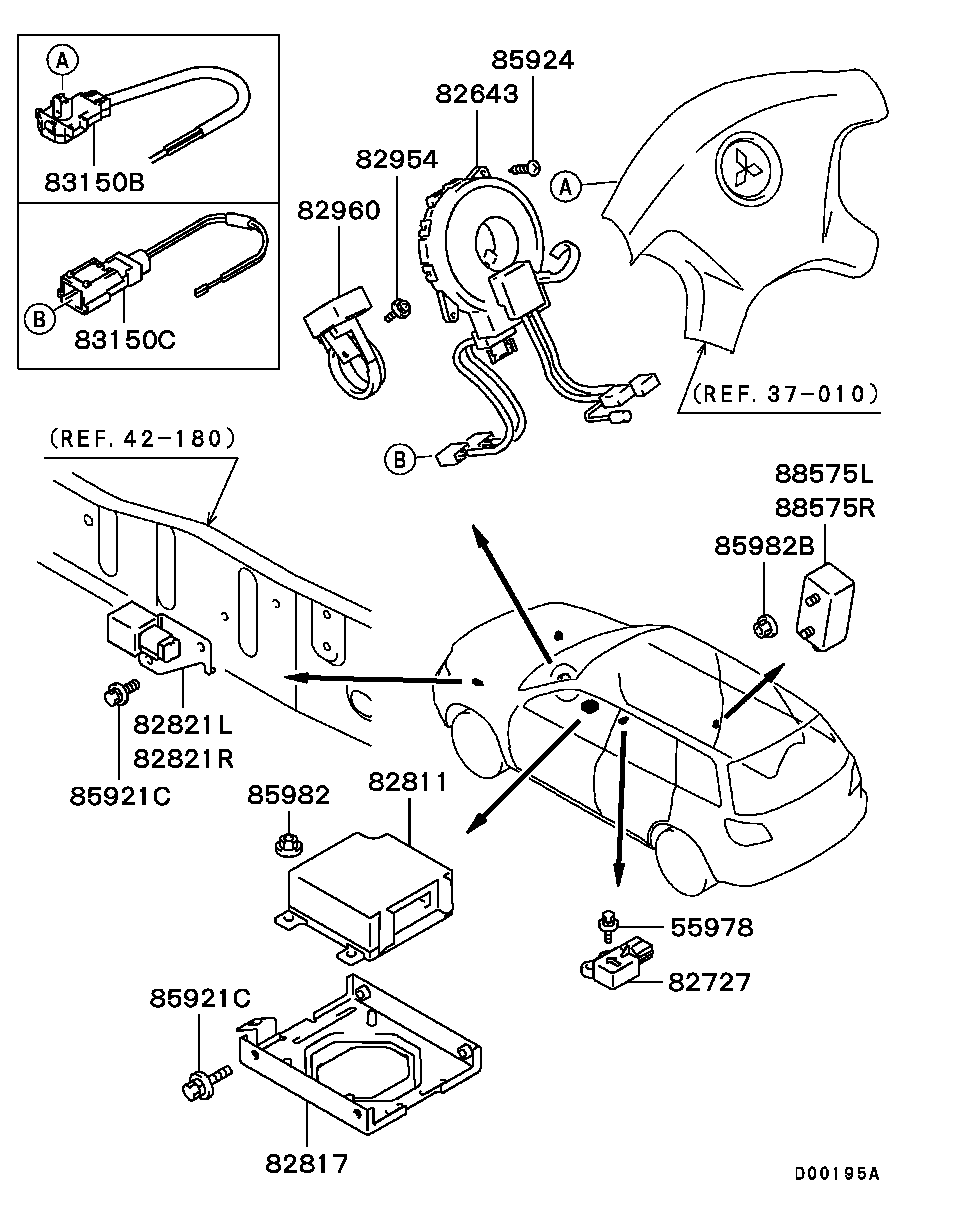 Контактная группа руля для Мицубиси Аутлендер 2002-2008