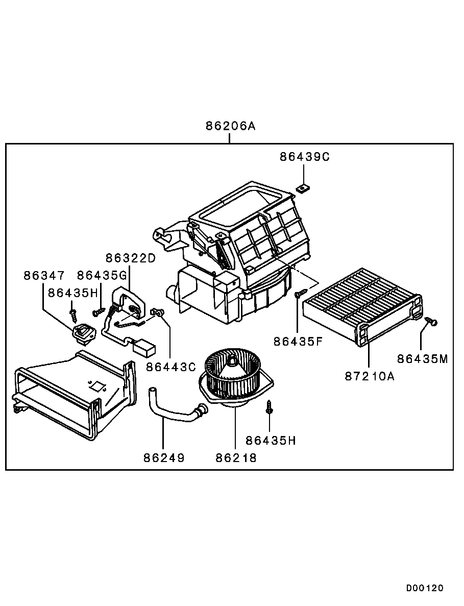 Мотор вентилятора салона для Мицубиси Аутлендер 2002-2008