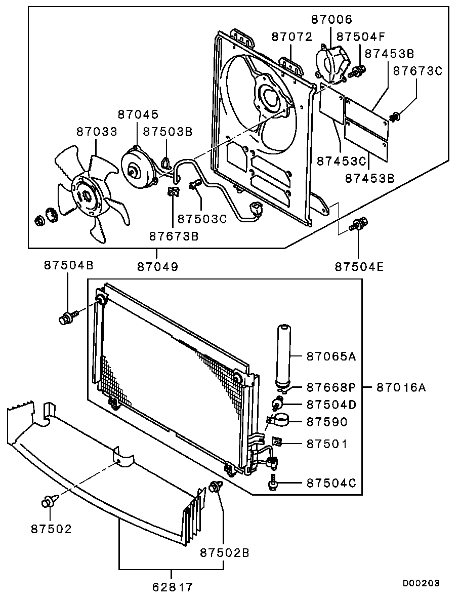 Крыльчатка вентилятора кондиционера для Мицубиси Аутлендер 2002-2008