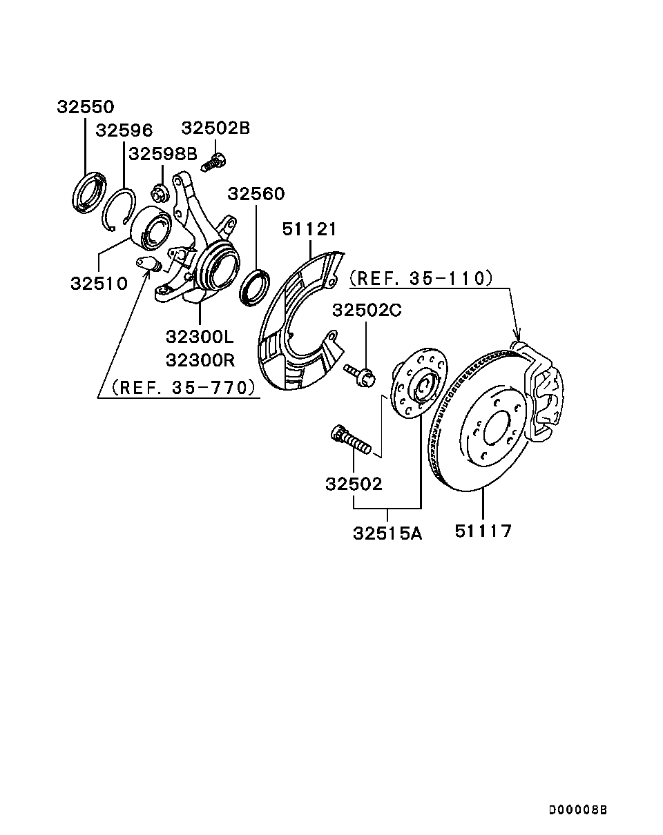 Подшипник ступицы передней для Мицубиси Аутлендер 2002-2008