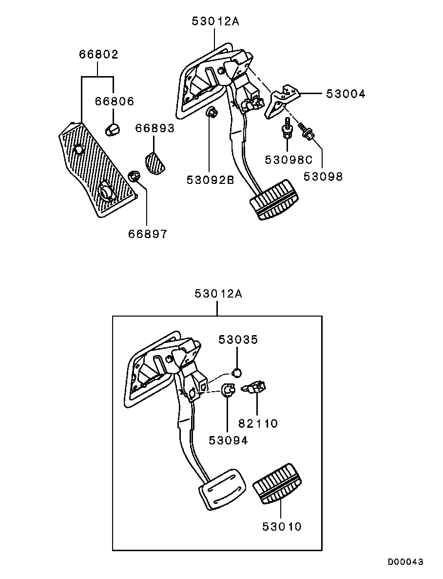Педаль тормоза для Мицубиси Аутлендер 2002-2008